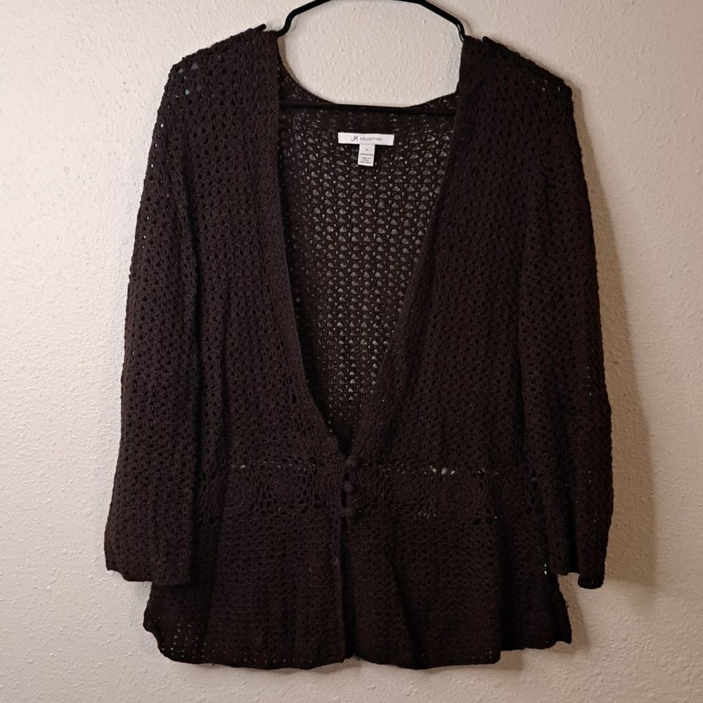 JM Collection brown cardigan size medium